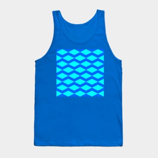 teal and blue diamond abstract ocean design Tank Top